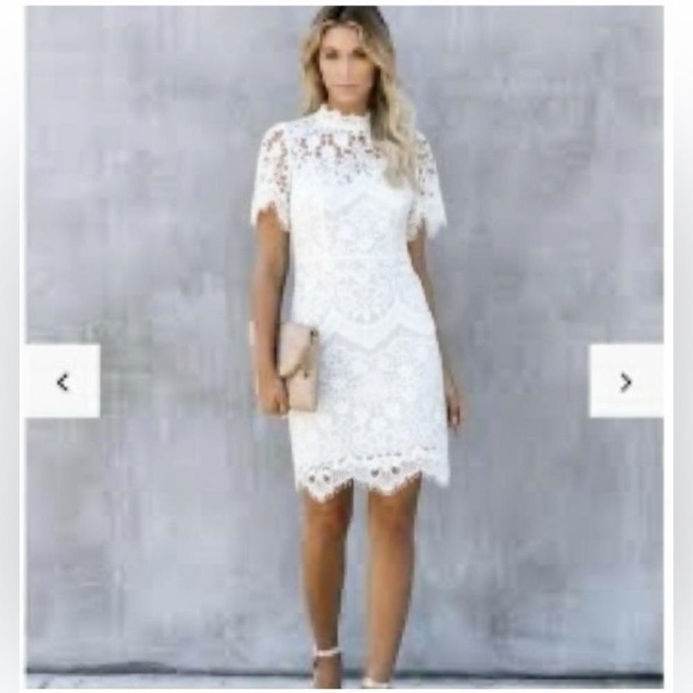 🕕 🌟3 for $30🌟 | A Calin Flying Tomato White Lace Mini | Flutter Sleeve | S